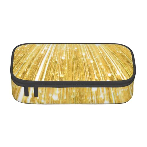 HVTTIOR Federmäppchen mit goldfarbenem Glitzer-Aufdruck, große Kapazität, 21,6 x 5,1 x 9,4 cm, funktionale Tasche für Damen von HVTTIOR