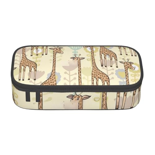 HVTTIOR Federmäppchen mit handgezeichnetem Giraffen-Druck, großes Fassungsvermögen, 21,6 x 5,1 x 9,4 cm, funktionale Tasche für Damen von HVTTIOR