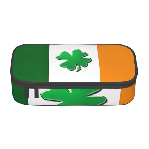 HVTTIOR Federmäppchen mit irischer Flagge, großes Fassungsvermögen, 21,6 x 5,1 x 9,4 cm, funktionale Tasche für Damen von HVTTIOR
