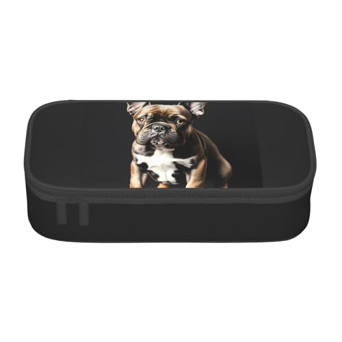 HVTTIOR Federmäppchen mit langen Ohren und französischer Bulldogge, großes Fassungsvermögen, 21,6 x 5,1 x 9,4 cm, funktionale Tasche für Damen von HVTTIOR