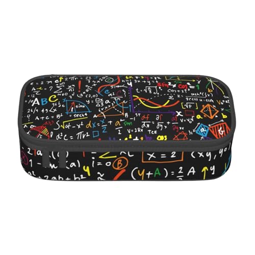 HVTTIOR Federmäppchen mit mathematischer Formel-Aufdruck, große Kapazität, 21,6 x 5,1 x 9,4 cm, funktionale Tasche für Damen von HVTTIOR