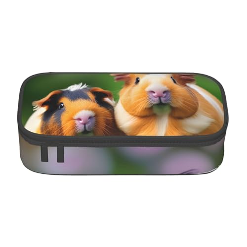 HVTTIOR Federmäppchen mit niedlichem Meerschweinchen-Aufdruck, großes Fassungsvermögen, 21,6 x 5,1 x 9,4 cm, funktionale Tasche für Damen von HVTTIOR