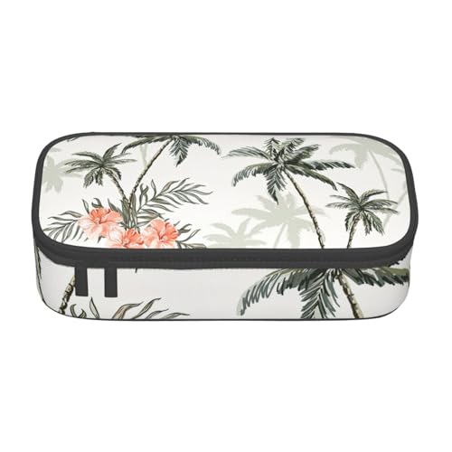 HVTTIOR Federmäppchen mit tropischem Palmen-Druck, großes Fassungsvermögen, 21,6 x 5,1 x 9,4 cm, funktionale Tasche für Damen von HVTTIOR