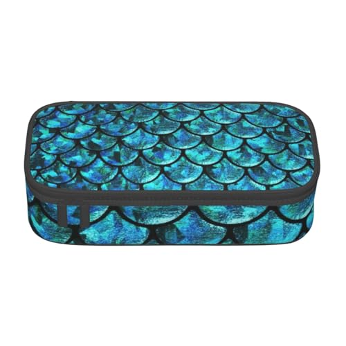 HVTTIOR Fischschuppe. Print Essential Federmäppchen mit großer Kapazität, 21,6 x 5,1 x 9,4 cm, Funktionstasche für Damen von HVTTIOR