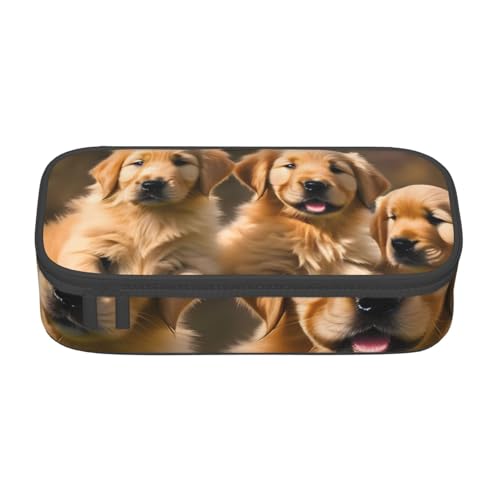 HVTTIOR Golden Retriever Federmäppchen mit großem Fassungsvermögen, 21,6 x 5,1 x 9,4 cm, funktionale Tasche für Damen von HVTTIOR