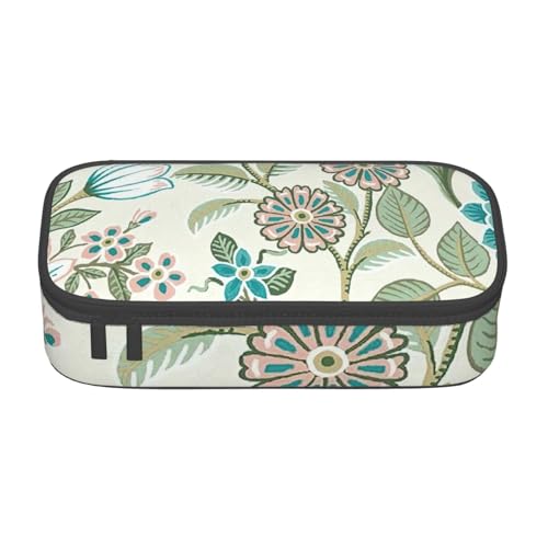 HVTTIOR Grüne Blume Print Essential Große Kapazität Federmäppchen 8,3 x 2 x 3,7 Zoll Funktionstasche für Damen von HVTTIOR