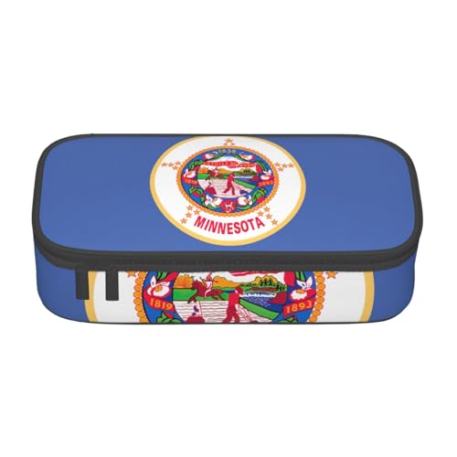 HVTTIOR Minnesota Federmäppchen mit Staatsflaggen-Druck, großes Fassungsvermögen, 21,6 x 5,1 x 9,4 cm, funktionale Tasche für Damen von HVTTIOR