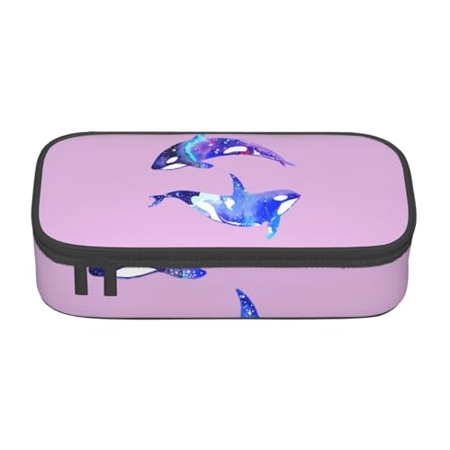 HVTTIOR Orca Killer Whale Print Essential Large Capacity Pencil Case 8.3 x 2 x 3.7 Inches Functional Bag for Women von HVTTIOR