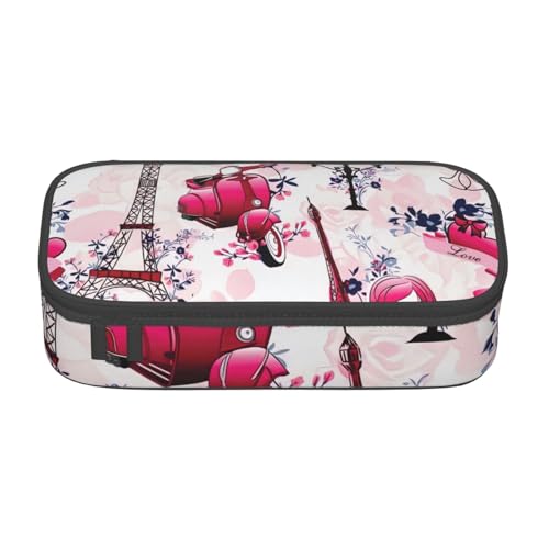 HVTTIOR Paris Eiffelturm Frankreich Print Essential Große Kapazität Federmäppchen 8,3 x 2 x 3,7 Zoll Funktionstasche für Damen von HVTTIOR