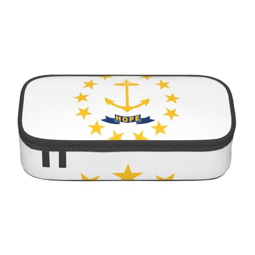 HVTTIOR Rhode Island State Flag Print Essential Large Capacity Pencil Case 8.3 x 2 x 3.7 Inches Functional Bag for Women von HVTTIOR