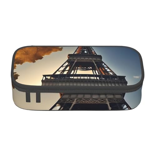 HVTTIOR Schönes Federmäppchen mit Eiffelturm-Motiv, großes Fassungsvermögen, 21,6 x 5,1 x 9,4 cm, funktionale Tasche für Damen von HVTTIOR