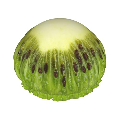 Kiwi Duschhaube für Damen und Herren, wiederverwendbar, leicht, weich, mit elastischem Band von HVTTIOR