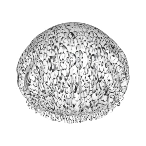 Stilvolle Duschhaube mit Pinguin-Muster, für Damen und Herren, wiederverwendbar, leicht, weich, mit elastischem Band von HVTTIOR