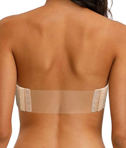 Damen Trägerloser Bügel-BH mit Spitze Neckholder Übergröße BH - Beige - 105C von HWDI