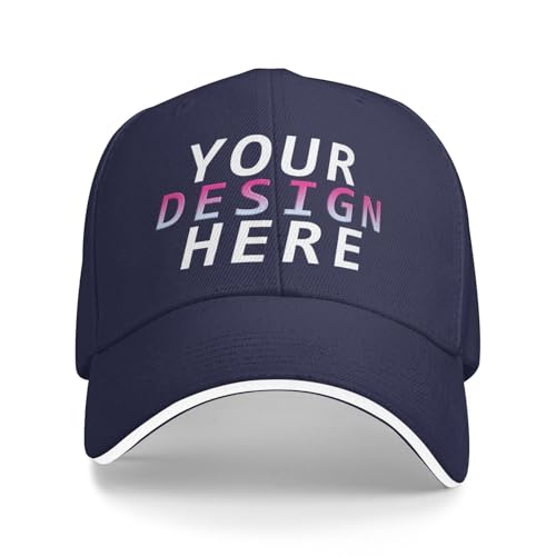 HWFOI Basecap personalisiert Kappe personalisierte für Männer & Frauen |mit Foto/Logo/Text | Verstellbare Schirmmütze selbst gestalten | Mesh Cap Baseball Caps Herren Damen,Cap personalisiert Herren von HWFOI