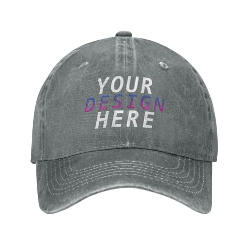 HWFOI Personalisierte Unisex-Kappen mit Text Name Logo Einstellbar Bedruckte Cap für Erwachsene Benutzerdefinierter Hüte personalisierte Cap Herren mütze Bedrucken von HWFOI