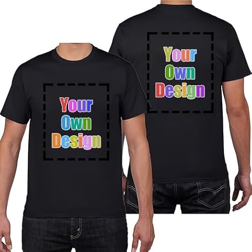 HWFOI personalisiertes Bild Foto Text Unisex T-Shirt Individuelle T-Shirts für Damen und Herren – Gestalten Sie Ihr eigenes Shirt mit Text, Bild oder Logo – Personalisiertes Baumwoll-T-Shirt mit HWFOI personalisiertes Bild Foto Text Unisex T-Shirt Individuelle T-Shirts für Damen und Herren – Gestalten Sie Ihr eigenes Shirt mit Text, Bild oder Logo – Personalisiertes Baumwoll-T-Shirt mit von HWFOI