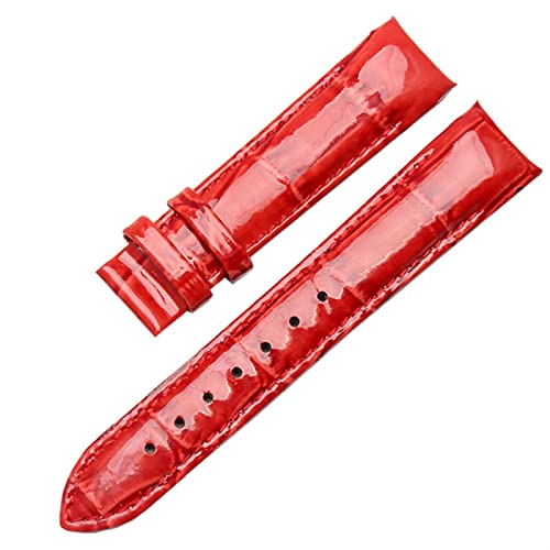 HGNOF Echtes Leder -Uhrband für Tissot T035/T035210A Armband Frauen gebogene Endgurte 18mm Modearmband(Red 1 no clasp) von HWGO