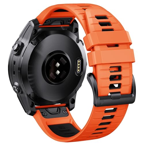 HGNOF Für Fenix ​​6S Uhrenarmband/Fenix ​​7S Uhrenarmband/Fenix ​​5S Uhrenarmband 20 mm Silikon-Uhrenarmband für Fenix ​​5S Plus/Fenix ​​6S Pro/Instinct 2S(Orange-Black) von HWGO
