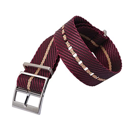 HGNOF Für Tudor Biwan xiaohonghua Qicheng Serie 1958 strukturiertes Uhrenarmband aus bronzefarbenem Canvas-Nylon-Uhrenarmband 20/21/22 mm(F,20mm) von HWGO