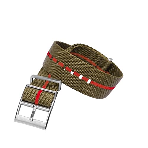 HGNOF Für Tudor Biwan xiaohonghua Qicheng Serie 1958 strukturiertes Uhrenarmband aus bronzefarbenem Canvas-Nylon-Uhrenarmband 20/21/22 mm(L,21mm) von HWGO