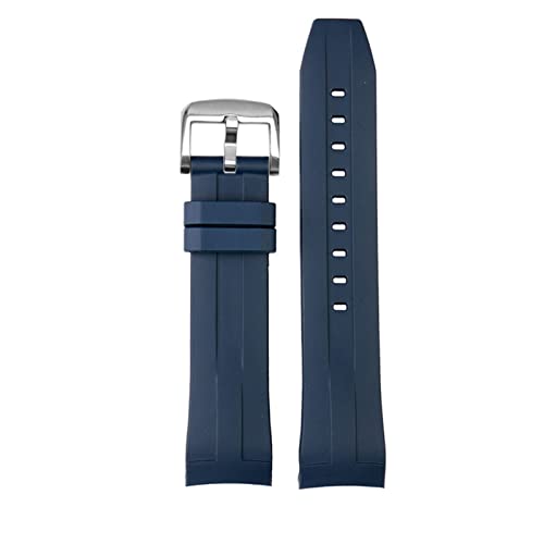 HGNOF Gummi -Sportgurt für Tissot Sea Star T120 gebogenes wasserdichtes Tauch -Silikonband T120417a Männer Ersatzgürtel Uhrenband(Blue silver) von HWGO