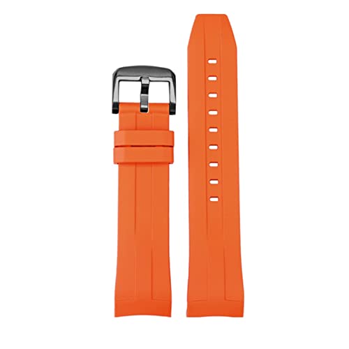 HGNOF Gummi -Sportgurt für Tissot Sea Star T120 gebogenes wasserdichtes Tauch -Silikonband T120417a Männer Ersatzgürtel Uhrenband(Orange black) von HWGO