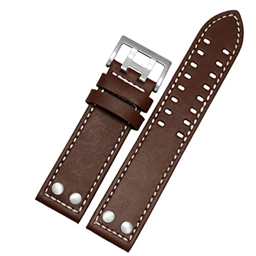 HGNOF Lederarmband Armband Handgelenk 20mm 22mm Band für Hamilton Aviation H77755533 H77616533 Echtes Leder Herrenuhrenarmband(Coal Black,20mm) von HWGO