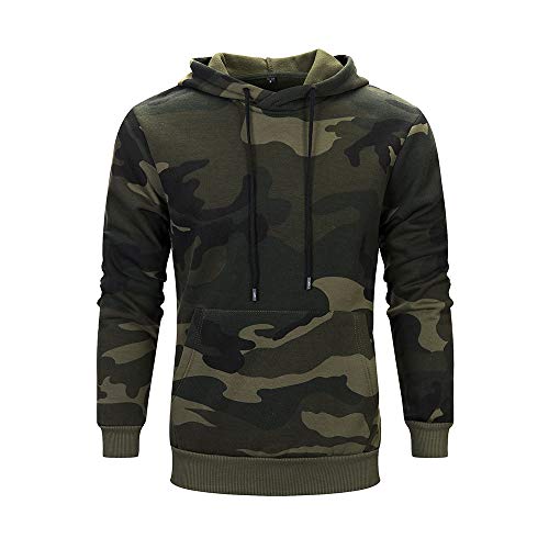 Kapuzenpullover Herren Sweatshirt Hoodies mit Kapuzen Sweatjacke Top Bluse Trainingsanzüge Sport Fitness Training Basic Pullover Männer Sweater Camouflage Langarmshirt Premium Herbst Winter Casual von HWTOP