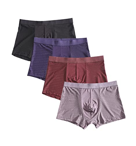 HWYBHT 4 Stück/Lot Herren Boxershorts Unterhose Shorts Atmungsaktive Unterwäsche, a, 4X-Large von HWYBHT