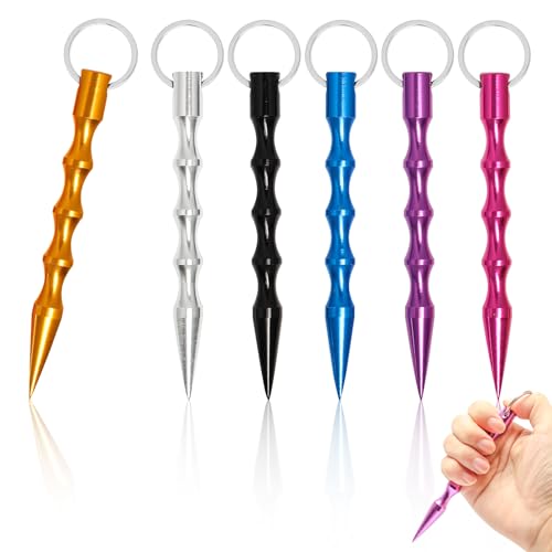 HXC 6 Stück Selbstverteidigung Schlüsselanhänger Selbstverteidigung Waffen Legal Verteidigungs Waffen für Frauen, für Notsituationen als Notfallhammer Glasbrecher von HXC