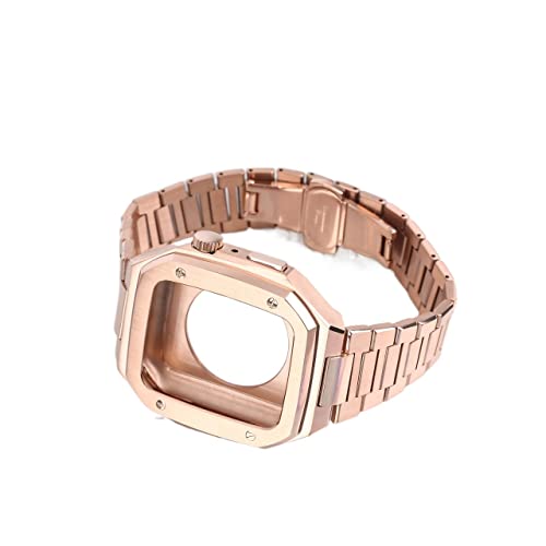 Edelstahlkoffer -Gurtrahmen -Metallmodifikation Kit ， kompatibel mit Apple Watch 9 8 7 6 5 Se 44 ​​mm 45 mm Band Ersatzzubehör von HXFFXHF
