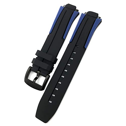 HXFFXHF 18mm Gummi Silicon Waterdosient Watch Bandgurt für T111417 Handgelenk Armband Quartz Watch MEN Frauen Sportzubehör (Farbe: Schwarz Rot Schwarz, Größe: 18 mm) von HXFFXHF