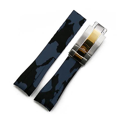 HXFFXHF 20 mm Gummi-Armband für Herren, Camouflage, Uhrenzubehör für Wassergeist, GMT, wasserdichtes Silikonarmband, für Damen und Herren, 20 mm von HXFFXHF