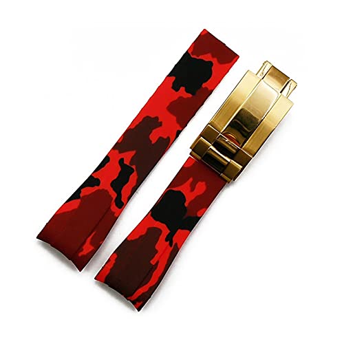 HXFFXHF 20 mm Gummi-Armband für Herren, Camouflage, Uhrenzubehör für Wassergeist, GMT, wasserdichtes Silikonarmband, für Damen und Herren, 20 mm von HXFFXHF