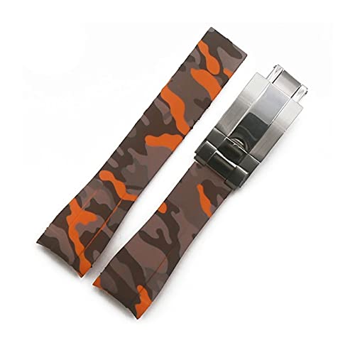 HXFFXHF 20 mm Gummi-Armband für Herren, Camouflage, Uhrenzubehör für Wassergeist, GMT, wasserdichtes Silikonarmband, für Damen und Herren, 20 mm von HXFFXHF
