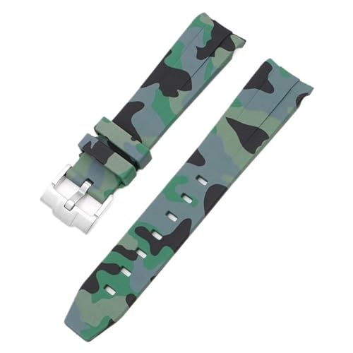 HXFFXHF 20 -mm -Riemen für Omega für Swatch Moonswatch gebogenes Ende Silikon Gummi -Armband Frauen Sport Uhren -Band -Accessorie von HXFFXHF