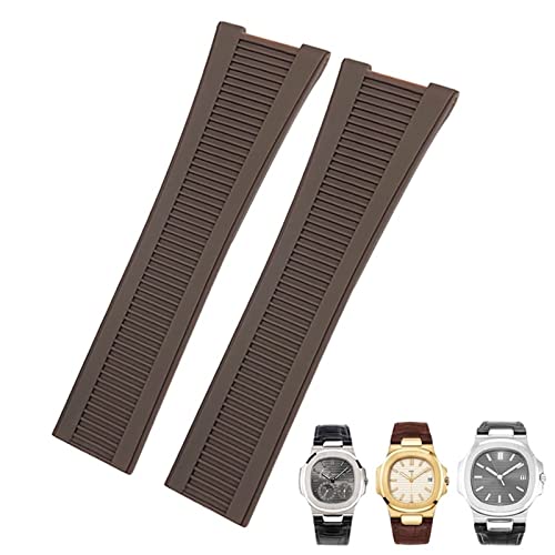 HXFFXHF 25mm Kerbe Form Gummi Silikon Uhrengurt wasserdichte Uhrenbänder für Patek Philippe Nautilus Männer Armband von HXFFXHF