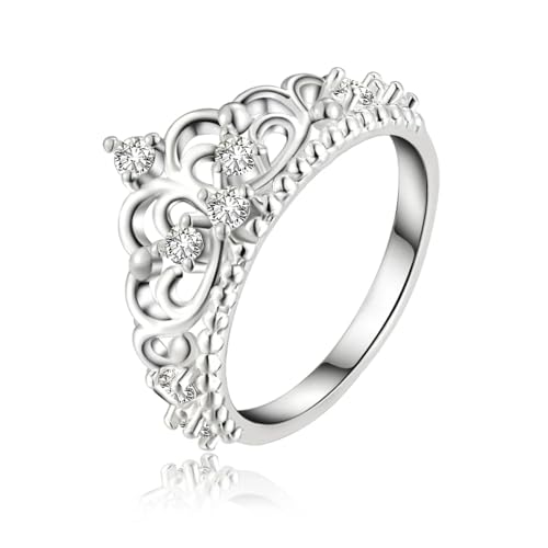 HXFFXHF Accessoires Ringe Ring Schmuck Frauen Männer Ring Frauen Lady Hochzeit Frau Charm eingelegter Steinkrone von HXFFXHF