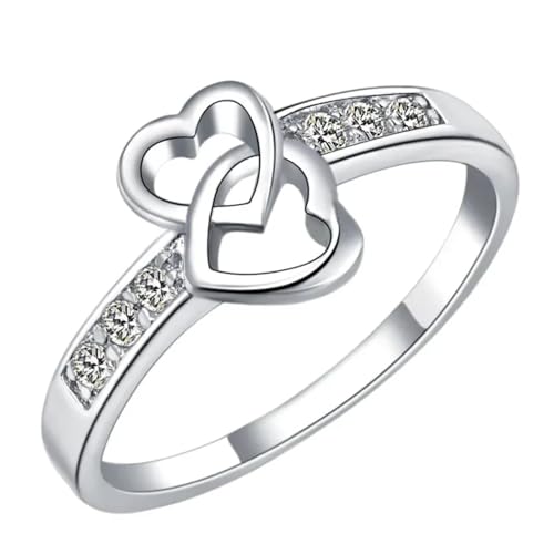 HXFFXHF Accessoires Ringe Ring Schmuck Frauen Männer Ringe schöne hübsche Hochzeit Herzparty süße Frauen Steinkristall von HXFFXHF