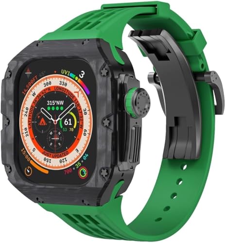 HXFFXHF Carbon Fibre Watch Case Gummiband -Mod -Mod -Kit ， für Ultra 2 49mm Serie Ersatzzubehör ， Männer Frauen RM Style Watch Case Gurt Modification Kits von HXFFXHF