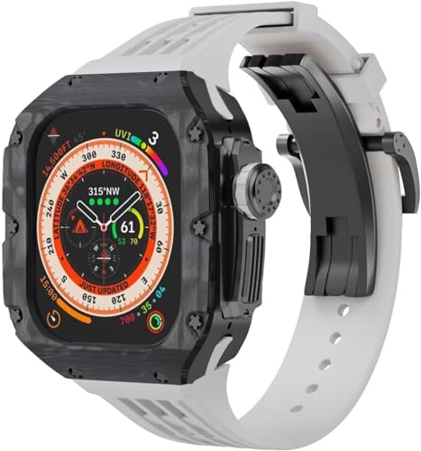 HXFFXHF Carbon Fibre Watch Case Gummiband -Mod -Mod -Kit ， für Ultra 2 49mm Serie Ersatzzubehör ， Männer Frauen RM Style Watch Case Gurt Modification Kits von HXFFXHF