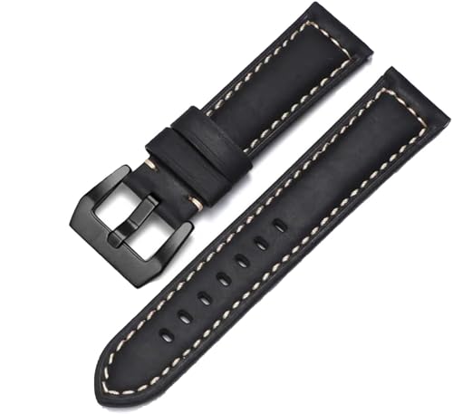 HXFFXHF Cowhide Crazy Horse Echtes Leder Uhren Band für Panerai Uhrengurt Männer Armband glattes Uhrband von HXFFXHF