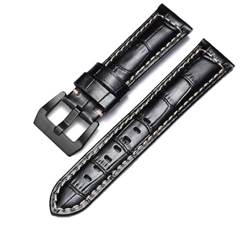 HXFFXHF Cowhide Crazy Horse Echtes Leder Uhren Band für Panerai Uhrengurt Männer Armband glattes Uhrband von HXFFXHF