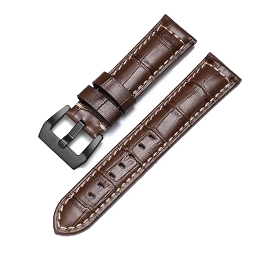 HXFFXHF Cowhide Crazy Horse Echtes Leder Uhren Band für Panerai Uhrengurt Männer Armband glattes Uhrband von HXFFXHF