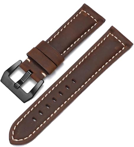 HXFFXHF Cowhide Crazy Horse Echtes Leder Uhren Band für Panerai Uhrengurt Männer Armband glattes Uhrband von HXFFXHF