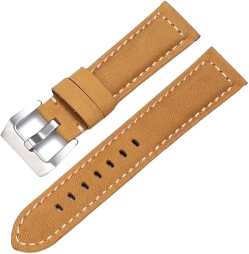 HXFFXHF Cowhide Crazy Horse Echtes Leder Uhren Band für Panerai Uhrengurt Männer Armband glattes Uhrband von HXFFXHF