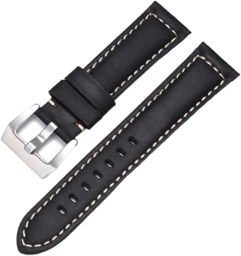 HXFFXHF Cowhide Crazy Horse Echtes Leder Uhren Band für Panerai Uhrengurt Männer Armband glattes Uhrband von HXFFXHF