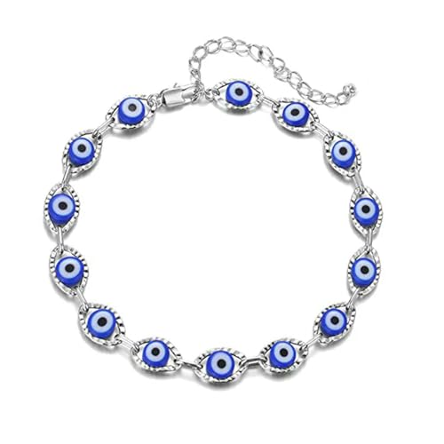HXFFXHF Einfaches Design Evil Eye Charm Armband für Frauen Lucky Gold Farbe Kupferkette Verstellbares Armband Sommerschmuck von HXFFXHF