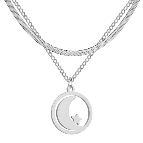 HXFFXHF Halskette Anhänger Kette Männer Frauen Schmuck Anhänger Halskette Für Frauen Doppelschichtige Kette Choker von FXHHXFH